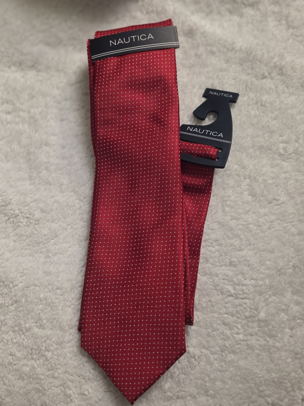 Nautica Red Microdot Silk-Blend Men's Tie